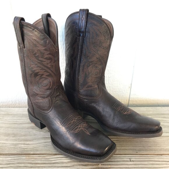 Ariat Sport Herdsman Mens Brown Leather Western Dress Boots 10 D 10050990 - Picture 1 of 13
